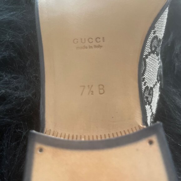 Gucci "GG" Monogrammed Loafers, Gray & Black, Size 37.5 EU/7.5 US, NEW WITH BOX - Picture 8 of 8